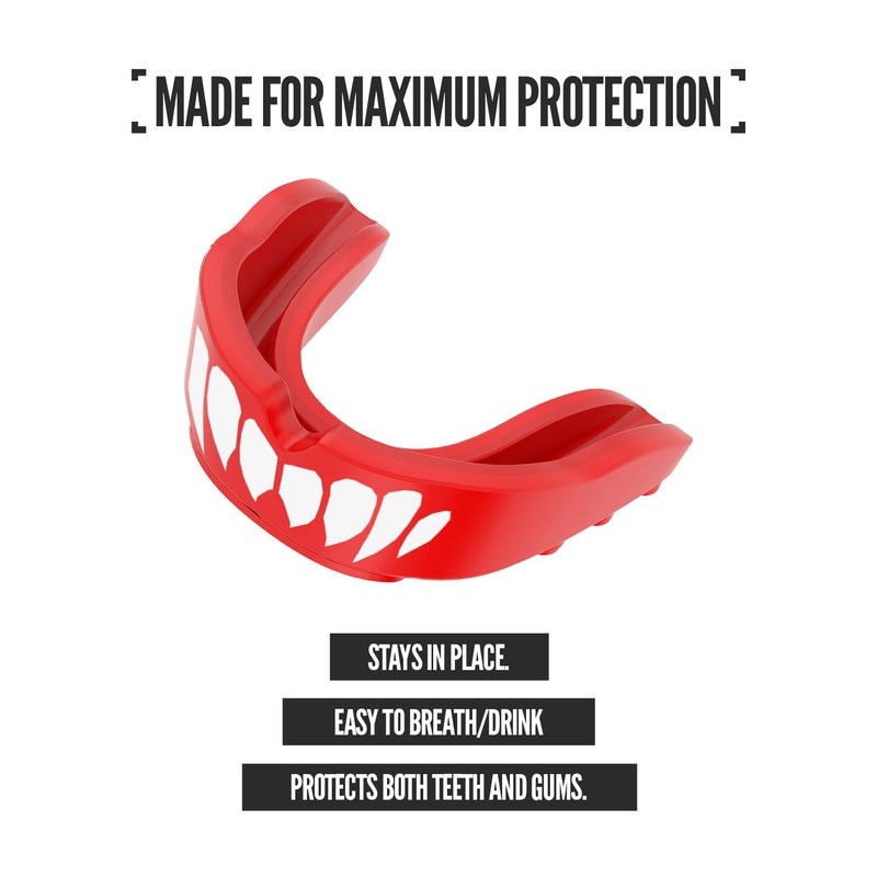 NXT NXTRND 2 Pack Nxtrnd Rush Dual Layer Mouthguard, Custom Fit Sports Mouthpiece for Football, Boxing, MMA, Basketball, Hockey, Lacrosse, Youth & Adult (Red) - Image 2
